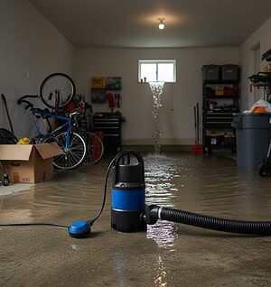 bomba de achique sotano inundado