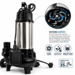 Bomba para Aguas Muy Cargadas SX902 900W | 22.000 L/h con Sistema Vortex - Imagen 2